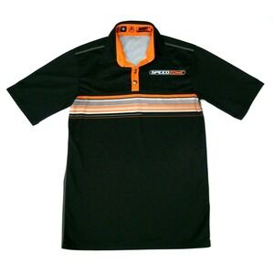 Hot Shoppe Designs Elite Polo Shirt Mens Small Black USA SpeedZone Motorsports